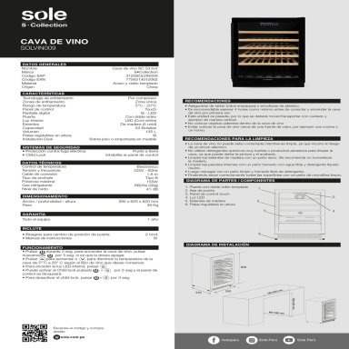 CAVA DE VINO SOLE SC 53 BOTELLAS - 11