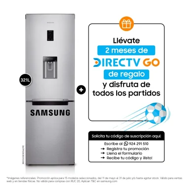 REFRIGERADORA SAMSUNG BOTTOM FREEZER NO FROST RB33J3830SA/PE ALL AROUND COOLING 321 L PLATEADO - 1
