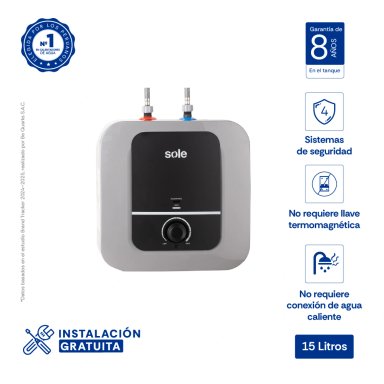 RAPITERMA ELÉCTRICA 15 LITROS SOLE SOLUCION - 1