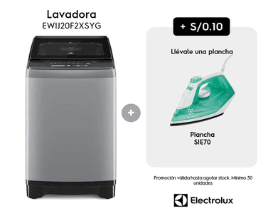 LAVADORA INVERTER ELECTROLUX 20KG GRIS EWIJ20F2XSYG - 1