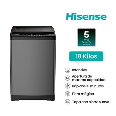 LAVADORA HISENSE 18 KG CARGA SUPERIOR WT3W1823UT - 1