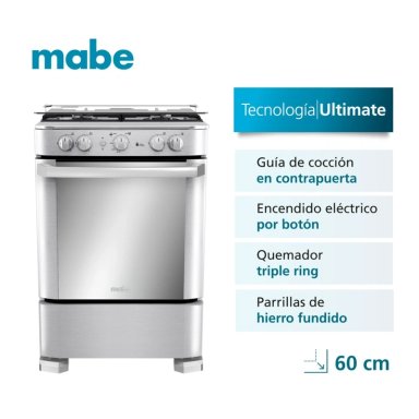 COCINA A GAS 60CM INOX MABE CMP6060FX1 - 1
