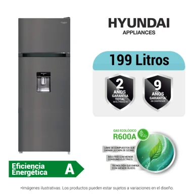 REFRIGERADORA HYUNDAI TOP FREEZER NO FROST HYRF2022NF 200L GRIS OSCURO - 1