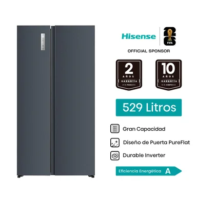 REFRIGERADORA HISENSE SIDE BY SIDE NO FROST RS3P558ESA 529L - 1
