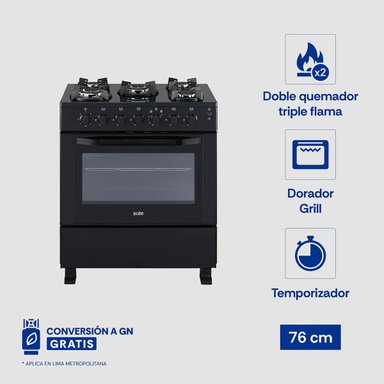 COCINA DE PIE A GAS SOLE 5 HORNILLAS 3120COSOL044 - 1