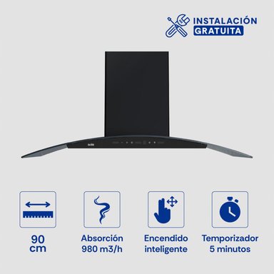 CAMPANA EXTRACTORA SOLE 90CM 3120TURE104CO - 1