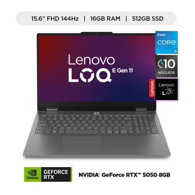 LAPTOP GAMER LENOVO LOQ ESSENTIAL INTEL CORE I5 16GB RAM 512 GB SSD RTX 5050 8GB 15.6" FHD 144HZ - 1