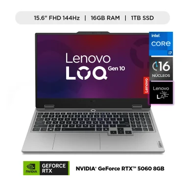 LAPTOP GAMER LENOVO LOQ INTEL CORE I7 16GB RAM 1TB SSD RTX 5060 8GB 15.6" FHD 144HZ - 1