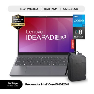 LAPTOP LENOVO IDEAPAD SLIM 3I INTEL CORE I5 8GB RAM 512 GB SSD 15.3" WUXGA - 1