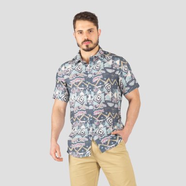 CAMISA ALGODÓN MANGA CORTA HOMBRE JOHN HOLDEN MODA 9CS217 - 4