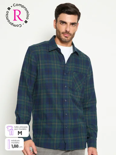 CAMISA MANGA LARGA ALGODÓN HOMBRE KENNETH STEVENS - 1