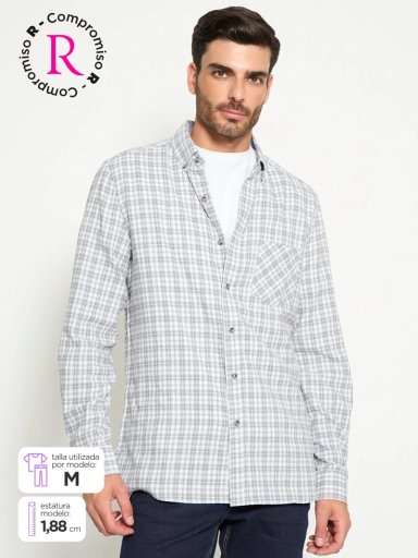 CAMISA MANGA LARGA ALGODÓN HOMBRE KENNETH STEVENS - 1