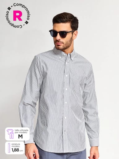 CAMISA MANGA LARGA ALGODÓN HOMBRE KENNETH STEVENS - 1