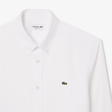 CAMISA MANGA LARGA ALGODÓN HOMBRE LACOSTE CH2933 BLANCO - 4