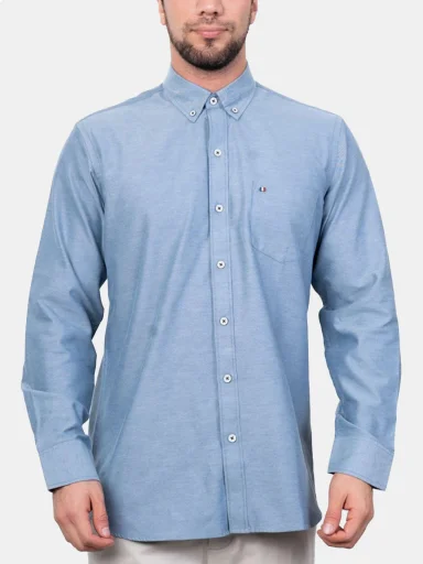 CAMISA MANGA LARGA HOMBRE PIERRE CARDIN OXFORD COLOR ENTERO PC-63677CAA - 1