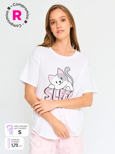 POLO DE PIJAMA MANGA CORTA MUJER INDEX GAP - 1