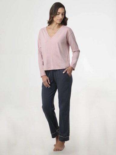 POLO PIJAMA MANGA LARGA MUJER MARQUIS OVERSIZE PV26 VERDE XL - 5
