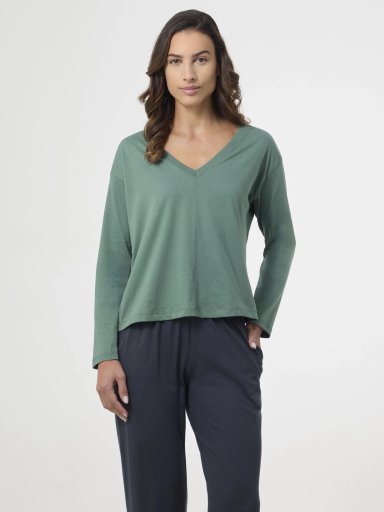 POLO PIJAMA MANGA LARGA MUJER MARQUIS OVERSIZE PV26 VERDE XL - 1