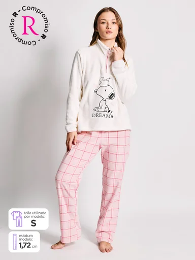 PIJAMA MANGA LARGA MUJER INDEX SNOOPY - 1