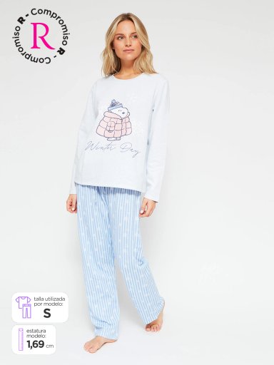 PIJAMA MUJER INDEX MANGA LARGA SNOOPY - 1