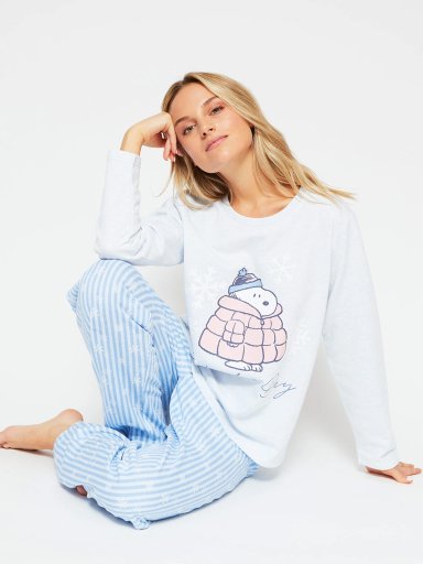 PIJAMA MUJER INDEX MANGA LARGA SNOOPY - 4