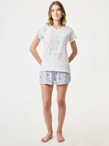 POLO DE PIJAMA MANGA CORTA MUJER INDEX TODAY IS A GREAT - 5
