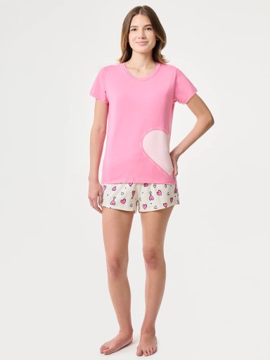 POLO DE PIJAMA MUJER INDEX PRINT HEART LOVE - 5