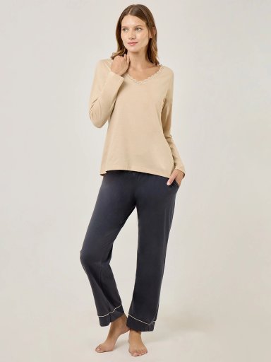 TOP PIJAMA MUJER MARQUIS ARENA ENCAJE - 5