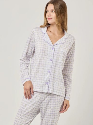 PIJAMA MUJER LILAI X MARQUIS EMMA VICHY FLORES - 6