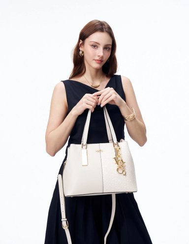 BOLSO SATCHEL H&CO. AGNES 8112 BEIGE - 6