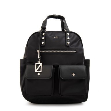 MOCHILA ZIOL & ZAKY ALISA NEGRO CON TEXTURAS - 1