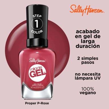 ESMALTE SALLY HANSEN 99350170017 14.7 ML MIRACLE GEL PROPER P-ROSE - 4