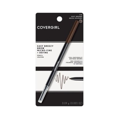 SET COVERGIRL BROW MICRO FINE FILL DEFINE BROW PENCIL SOFT BROWN 711 + BROW EASY BREEZY VOLUMINISNG BROW GEL CLEAR + NECESER DE REGALO - 3