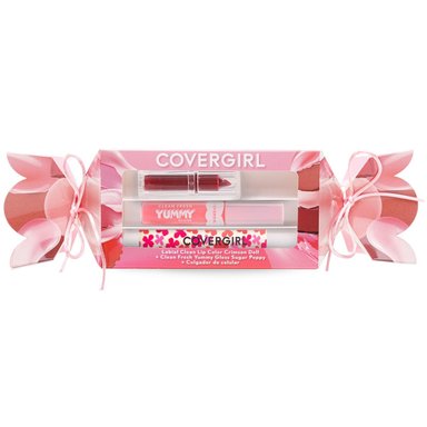SET COVERGIRL LABIAL CLEAN LIP COLOR CRIMSON DOLL + YUMMY GLOSS SUGAR POPPY - 1