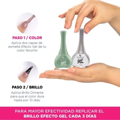 ESMALTE UÑAS VOGUE EFECTO GEL TONO MEDITAR + BRILLO DIAMANTE PACK - 4