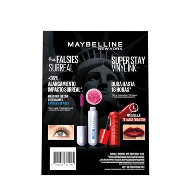 PACK MAYBELLINE MÁSCARA FALSIES SURREAL WATERPROOF + LABIAL LÍQUIDO VINYL INK ROYAL - 7