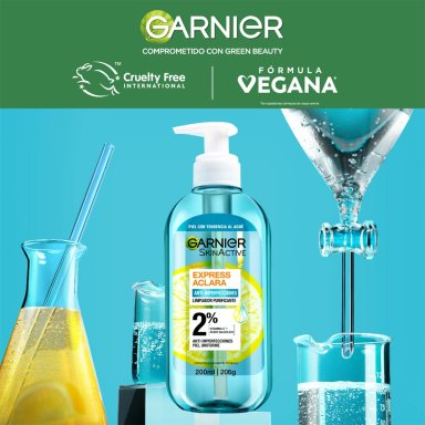 GEL LIMPIADOR FACIAL EXPRESS ACLARA ANTI IMPERFECCIONES GARNIER 200 ML - 5