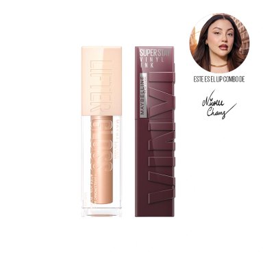 SET LIP COMBO MAYBELLINE DE NICOLE LABIAL VINYL INK FEARLESS + LABIAL LIFTER GLOSS STONE - 1