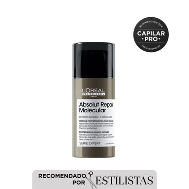 SET LOREAL PROFESSIONNEL ABSOLUT REPAIR MOLECULAR: SHAMPOO 300ML + LEAVE-IN 100ML + REGALO TERMO - 2