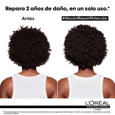 SET LOREAL PROFESSIONNEL ABSOLUT REPAIR MOLECULAR: SHAMPOO 300ML + LEAVE-IN 100ML + REGALO TERMO - 4