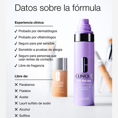FIJADOR DE MAQUILLAJE CLINIQUE SET THE DAY 24H SETTING SPRAY 100ML - 4