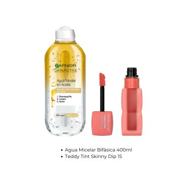 SET MAYBELLINE MICELAR BIFÁSICA 400 ML + TEDDYTINT 15 SKINNYDIP - 2