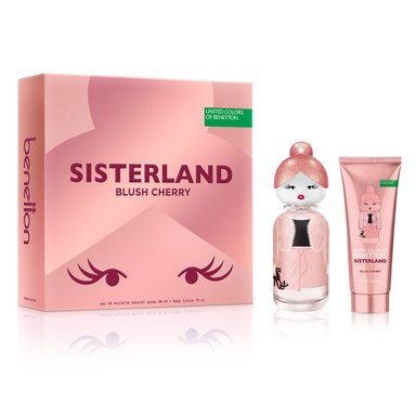 SET PERFUME BENETTON SISTERLAND BLUSH CHERRY MUJER EDP 80ML+BODY LOTION 75ML - 1