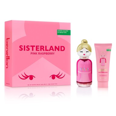 SET PERFUME BENETTON SISTERLAND PINK RASPBERRY MUJER EDT 80ML+BODY LOTION 75ML - 1