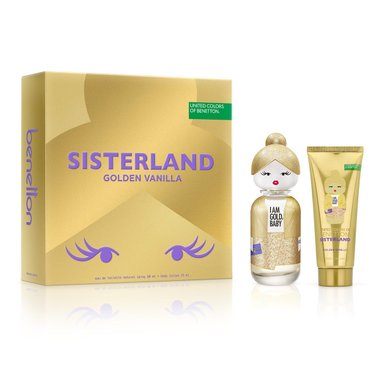 SET PERFUME BENETTON SISTERLAND GOLDEN VANILLA MUJER EDP 80ML+BODY LOTION 75ML - 1