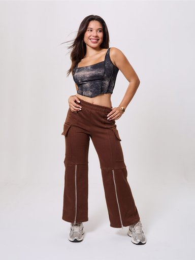 PANTALÓN DE BUZO MUJER ALEJANDRA BAIGORRIA CARGO CIERRE - 1