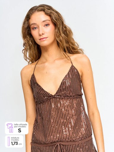 BLUSA SIN MANGAS MUJER INDEX BRILLO - 1