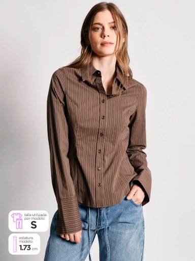 BLUSA MANGA LARGA MUJER INDEX BROWN - 2