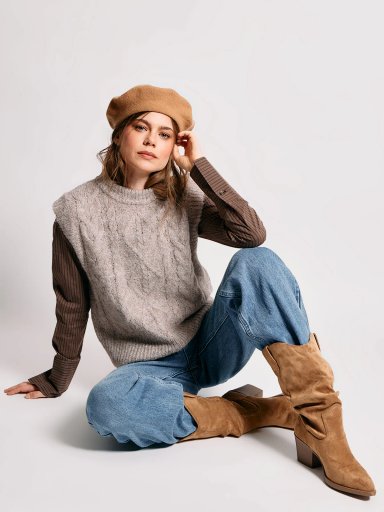 BLUSA MANGA LARGA MUJER INDEX BROWN - 5