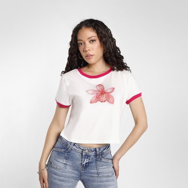 POLO CROP MANGA CORTA MUJER KANSAS ESTAMPADO - 1